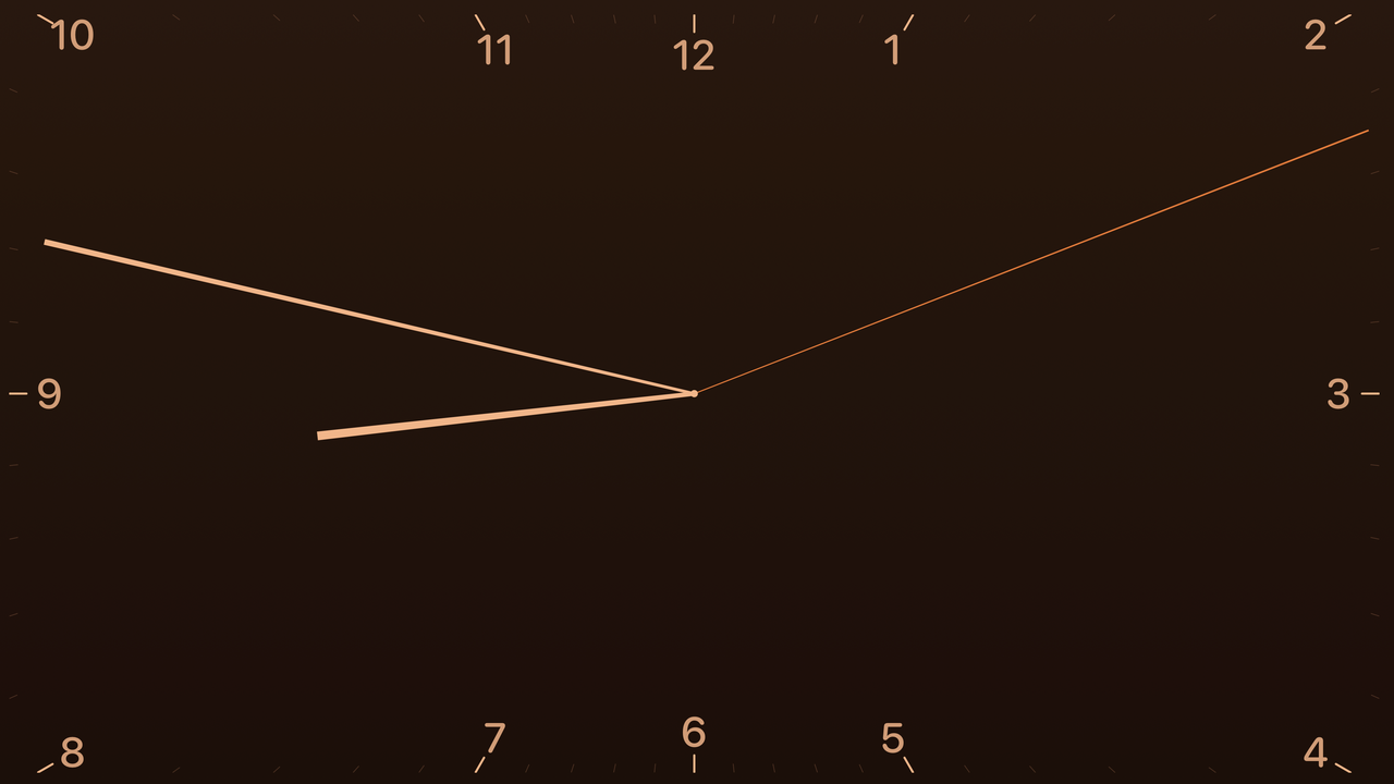 Clockscreen Theater Numeral – edge-to-edge with amber theme